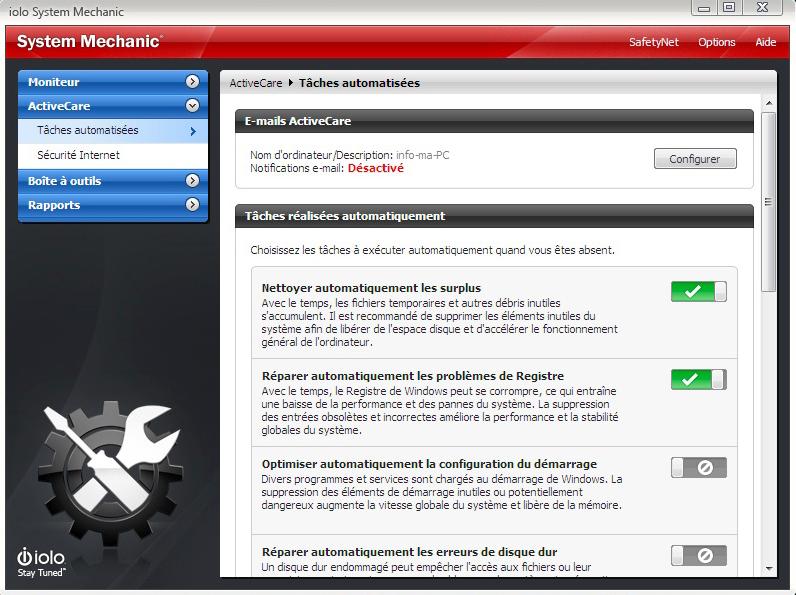 Gestion des tâches automatisées.