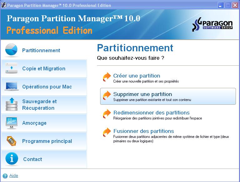 Gestion avancée des partitions: création, formatage, déplacement, copie, suppression, fusion, division et redimensionnement des partitions