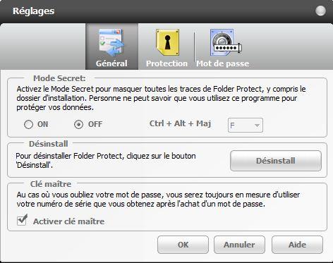 Vous pourrez définir des droits d'accès à vos fichiers, dossiers, disques et programmes. 