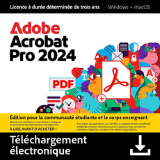 Adobe Acrobat Pro 2024 - windows / mac - Étudiants et enseignants - 1 utilisateur - Abonnement 3 ans