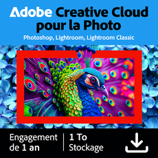 Adobe Creative Cloud pour la Photo (Photoshop + Lightroom) - 1 To - 1 utilisateur - Abonnement 1 an
