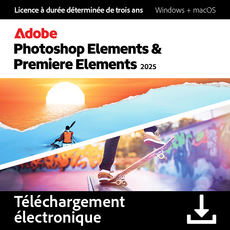 Adobe Photoshop Elements 2025 & Premiere Elements 2025 - Windows/Mac - 2 appareils - Abonnement 3 ans