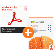 Pack Microsoft 365 Personnel + Adobe Acrobat PDF Pack - 1 utilisateur - Abonnement 1 an