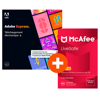 Pack Adobe Express + McAfee LiveSafe