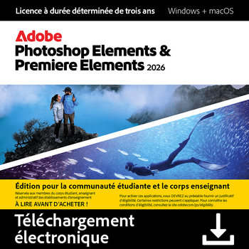 Adobe Photoshop Elements 2026 & Premiere Elements 2026 - Etudiants et enseignants