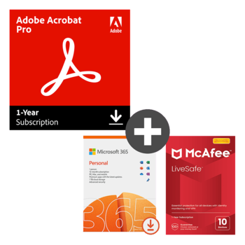 Acrobat Pro + Microsoft 365 Personal + McAfee LiveSafe