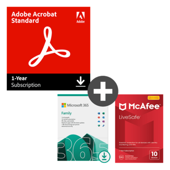 Acrobat Standard + Microsoft 365 Family + McAfee LiveSafe