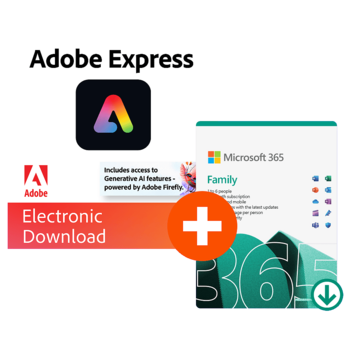 Pack Microsoft 365 Family + Adobe Express