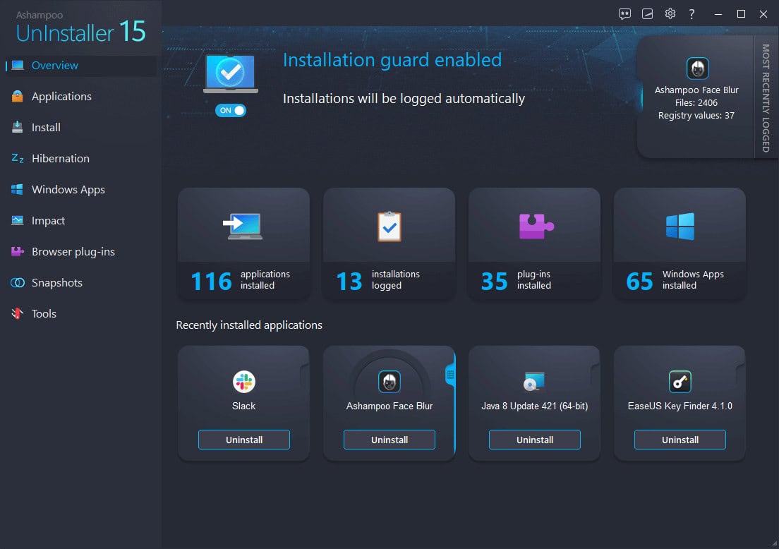 Screenshot Ashampoo UnInstaller 15 - 1 PC 1