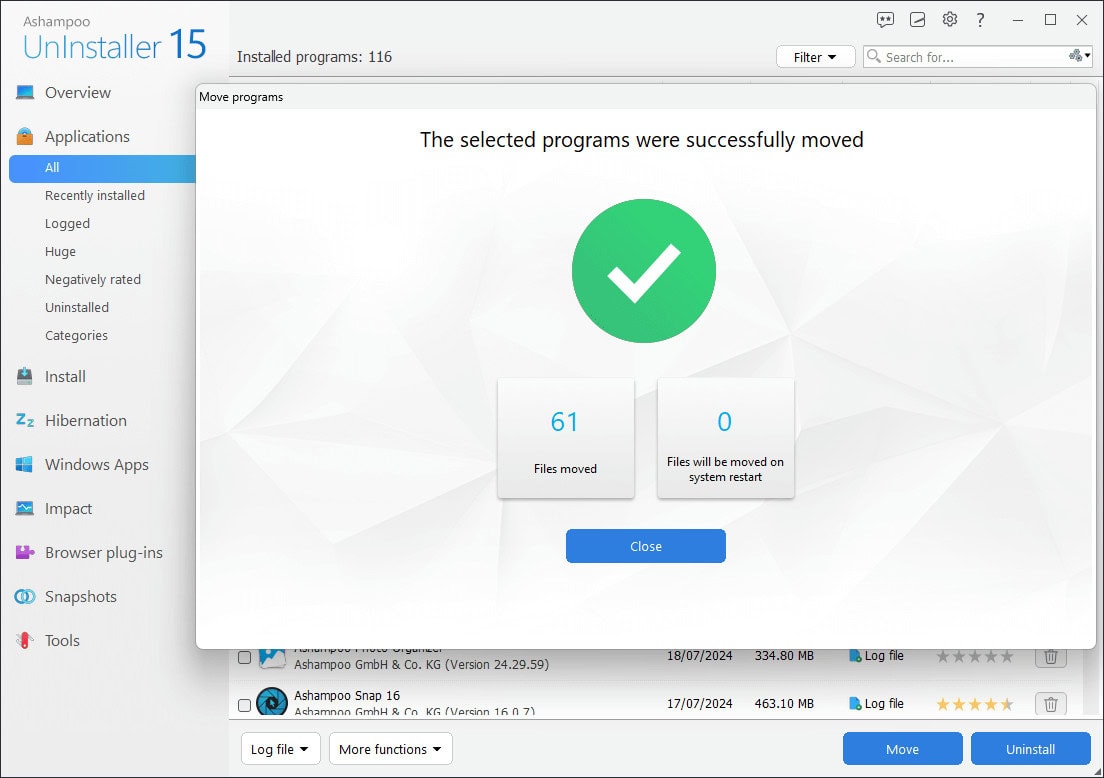Screenshot Ashampoo UnInstaller 15 - 1 PC 2