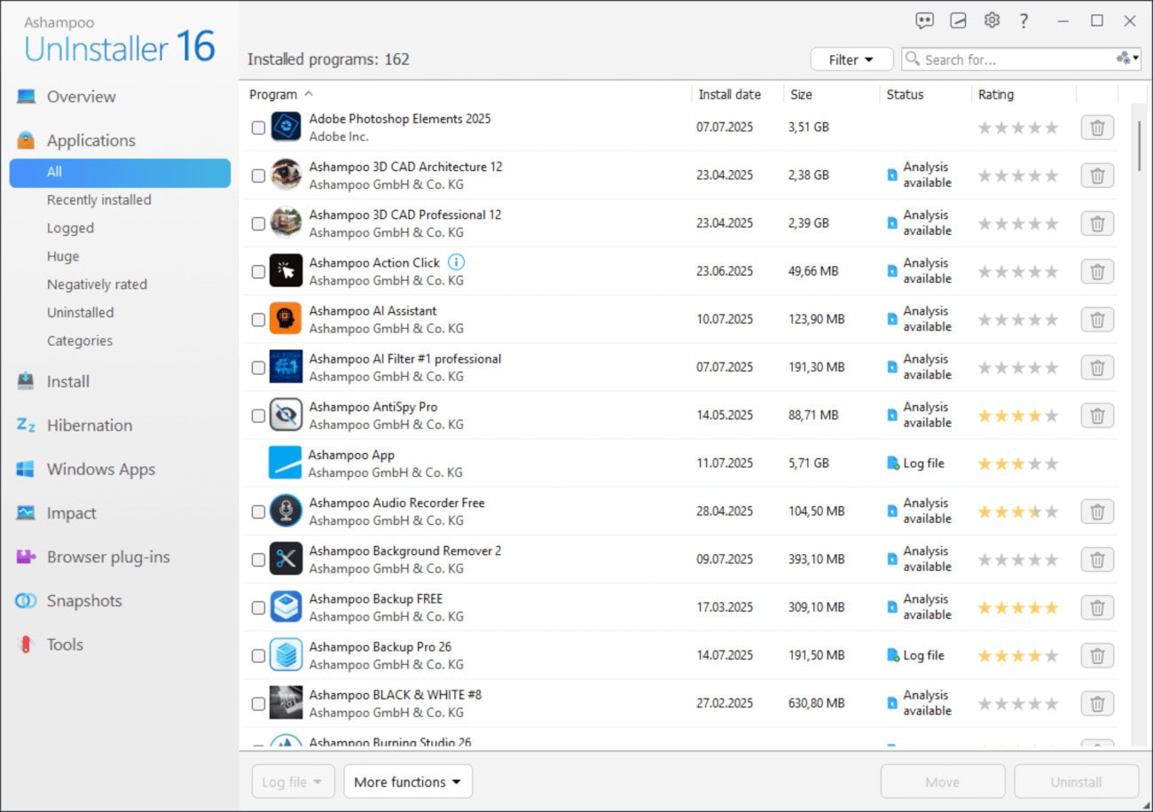 Screenshot Ashampoo UnInstaller 16 - 1 PC - Licence perpétuelle 0