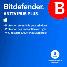 Bitdefender Antivirus Plus - 10 PC - Renouvellement 2 ans - Offre privilège