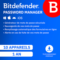 Bitdefender Password Manager - 1 utilisateur - 10 appareils - Abonnement 1 an