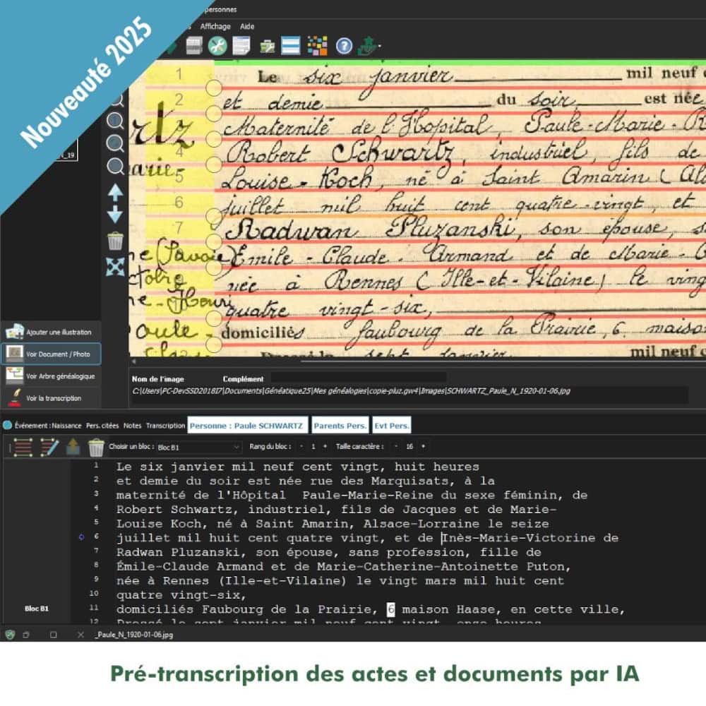 Screenshot Généatique 2025 Classique 500 - 1 utilisateur - licence perpétuelle 7