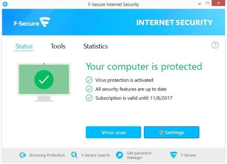 Screenshot F-Secure Internet Security - 1 appareil - 1 an 0