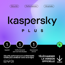 Kaspersky Plus 2024 - 1 appareil - Abonnement 1 an