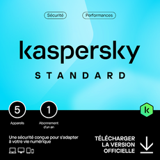Kaspersky Standard 2024 - 5 appareils - Abonnement 1 an
