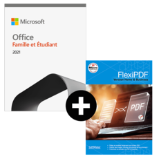 Pack Office Famille et Etudiant 2021 - PC/Mac - 1 utilisateur + FlexiPDF Home & Business - 3 PC - licence perpétuelle