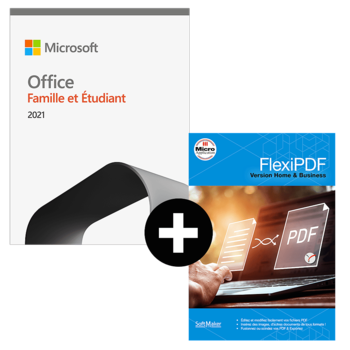 Pack Office Famille et Etudiant 2021 + FlexiPDF Home & Business