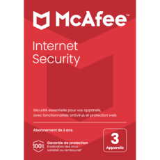 McAfee Internet Security 2023 - 3 appareils - Abonnement 2 ans