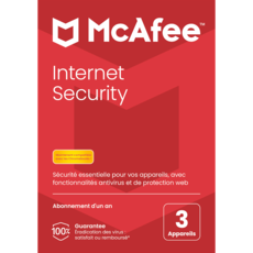 McAfee Internet Security 2023 - 3 appareils - Abonnement 1 an