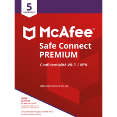 McAfee Safe Connect VPN - 5 appareils - Abonnement 1 an