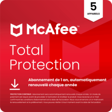 McAfee Total Protection - 5 appareils - Etudiants et enseignants - Abonnement 1 an