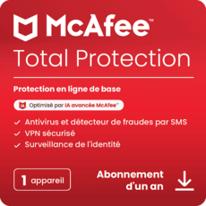 McAfee Total Protection - 1 appareil - Abonnement 1 an