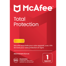 McAfee Total Protection 2023 - 1 appareil - Abonnement 1 an