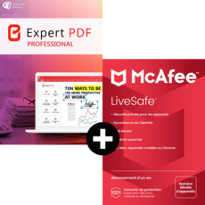 Pack Expert PDF Pro 15 - 1 PC - licence perpétuelle + McAfee LiveSafe - nombre d'appareils illimités - Abonnement 1 an