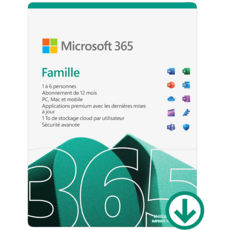 Microsoft 365 Famille - 6 utilisateurs - Abonnement 1 an