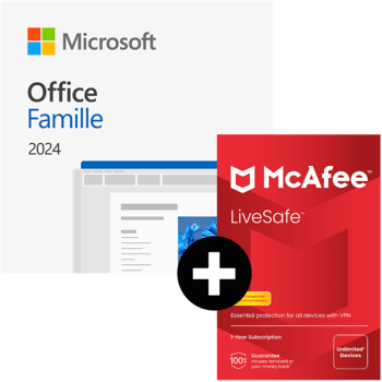 Office Famille 2024 + McAfee LiveSafe