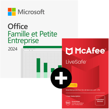 Office Famille et Petite Entreprise 2024 + McAfee LiveSafe