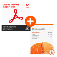 Pack Microsoft 365 Personnel + Adobe Acrobat Export PDF - 1 utilisateur - Abonnement 1 an