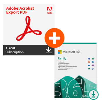 Microsoft 365 Family + Adobe Acrobat Export PDF