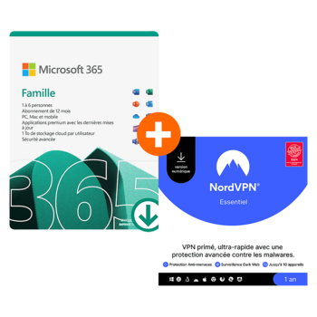 Microsoft 365 Famille + NordVPN Essentiel