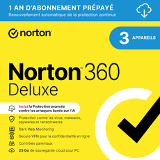 Norton 360 Deluxe - 3 appareils - Abonnement 1 an