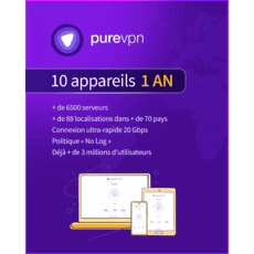 PureVPN - 10 appareils - 1 an