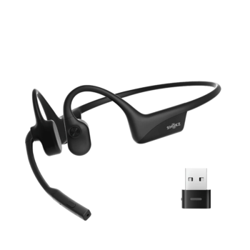 Micro-casque Shokz sans fil Bluetooth à conduction osseuse (dongle USB-A Bluetooth inclus)