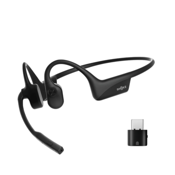 Micro-casque Shokz sans fil Bluetooth à conduction osseuse (dongle USB-C Bluetooth inclus)