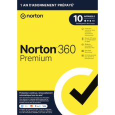 Norton 360 Premium - 75 Go - 1 utilisateur - 10 appareils - Abonnement 1 an - Offre Max